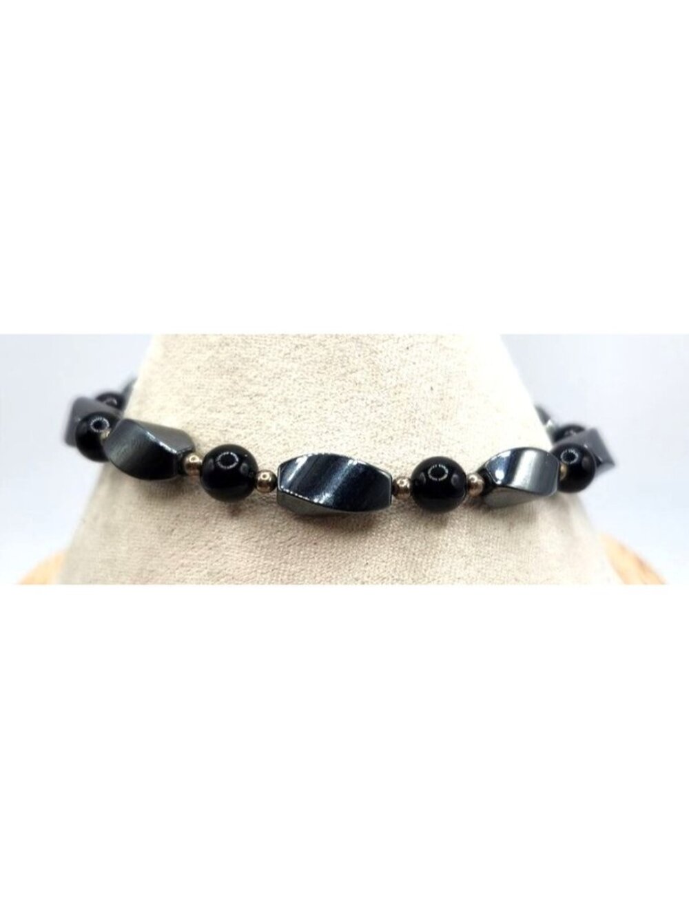 Black Glass Beads Different Shapes Bracelet